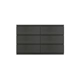 Cómoda de 6 Cajones con Amplio Espacio de Almacenaje - Color Wengue - 120x40x75 cm - Mueble Moderno para Dormitorio.