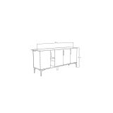 Buffet en Melamina Gris Oscuro y Roble, 180x40x78 cm, Diseño Moderno y Duradero
