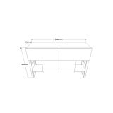 Buffet Diseño Moderno Natural-Negro con 4 Puertas - 139x43x83.5cm - Elegante Almacenamiento para Comedor