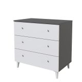 Cómoda con 3 Cajones, para Dormitorio, Acabado en Color Blanco, Medidas: 80 cm (Ancho) x 80 cm (Alto) x 48 cm (Fondo)