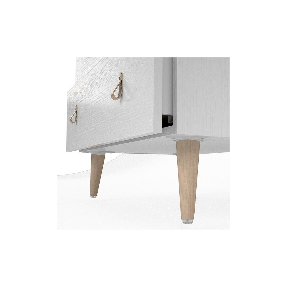Cómoda con 3 Cajones, para Dormitorio, Acabado en Color Blanco, Medidas: 80 cm (Ancho) x 83,5 cm (Alto) x 48 cm (Fondo)